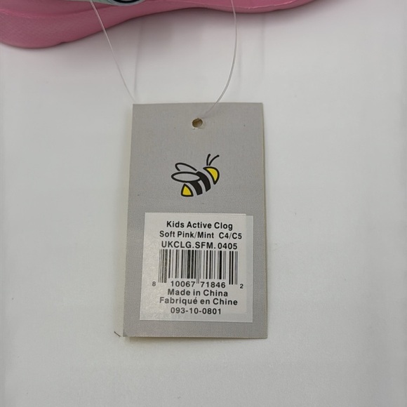 NWT Joybees Kids’ Active Clog - Soft Pink / Mint, Size 4/5 - Picture 6 of 8